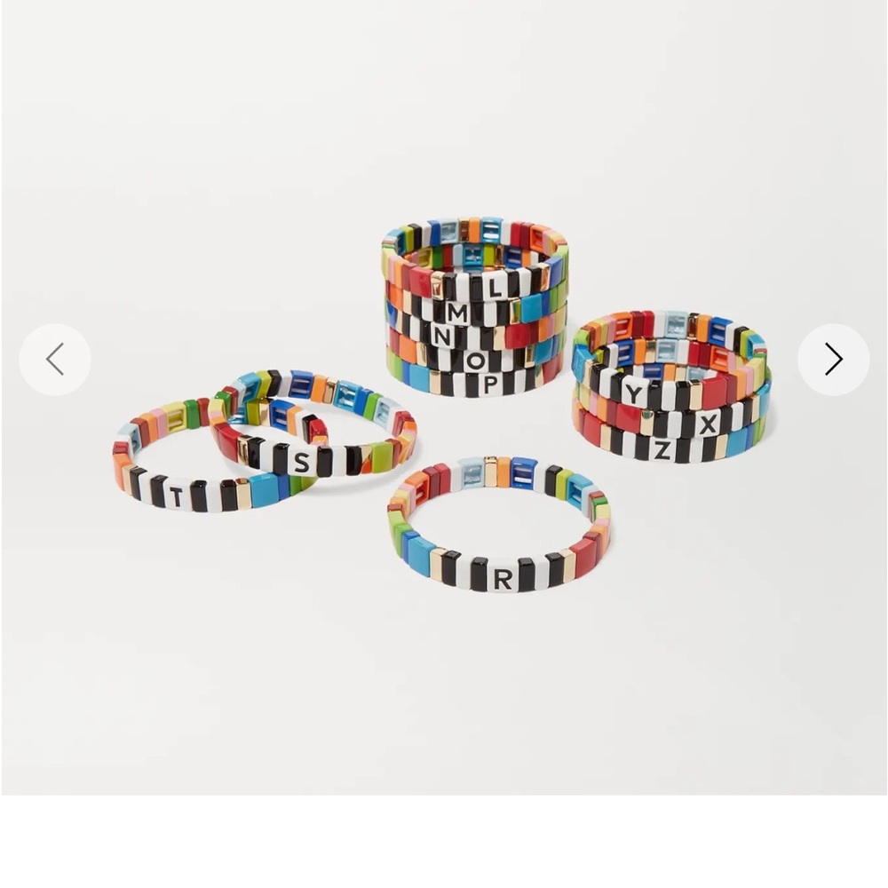Roxanne Assoulin Letter A Colorful Alphabet Beaded Bracelet - Picture 2 of 5